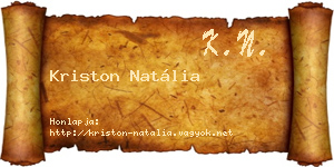 Kriston Natália névjegykártya